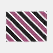 White Paars Black Diagonal Stripes Small Blanket Fleece Deken (Voorkant (Horizontaal))