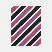 White Paars Black Diagonal Stripes Small Blanket Fleece Deken (Voorkant)