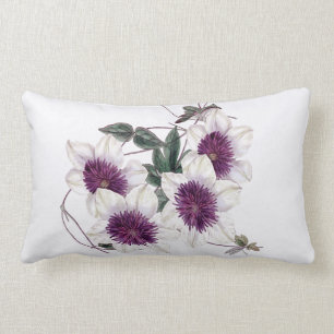 White Paars Center Clematis binnenshuis Lumbar Pil Kussen