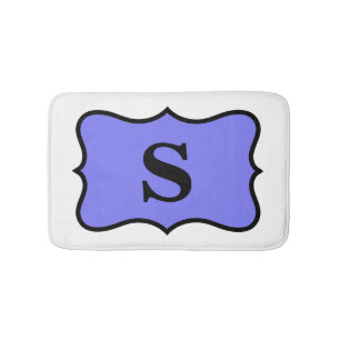 White Paars Lavender Monogram Initiaal Home Badmat