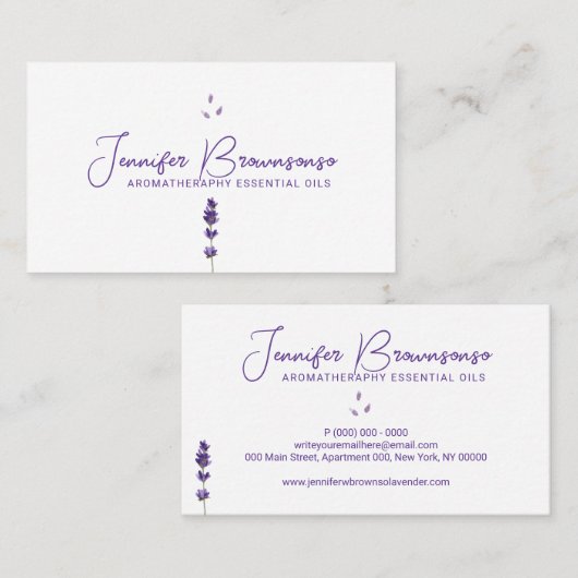 White Paars Lavender Visitekaartje (Voorkant / Achterkant)