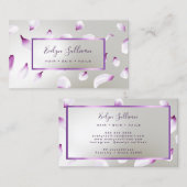White Paars Petals Faux Folie Visitekaartje (Voorkant / Achterkant)