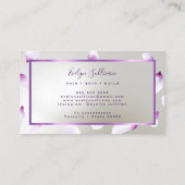White Paars Petals Faux Folie Visitekaartje (Achterkant)