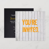 White Pained Wooden Wall Wedding Invitation Kaart (Voorkant / Achterkant)