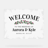 White Paint Pink Berries Mariage Bienvenue (Recto)