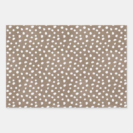 White Paint Rustic Kraft Simple Elegant Kerstmis Inpakpapier Vel (Voorkant)