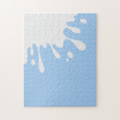 White Paint Splash on Baby Blue Serious Legpuzzel (Verticaal)