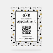 White Paint Uw Logo Afspraak Boeking QR Code Acryl Bord (Voorkant)