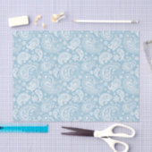 White  Paisley Over Baby Blue Background Tissuepapier (Craft)