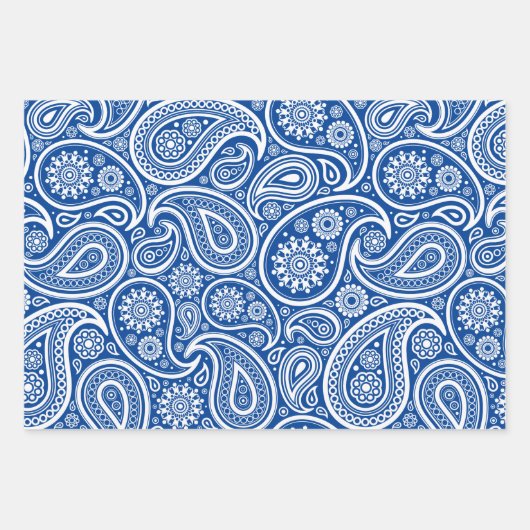 White paisley pattern wrapping paper sheets (Voorkant 3)