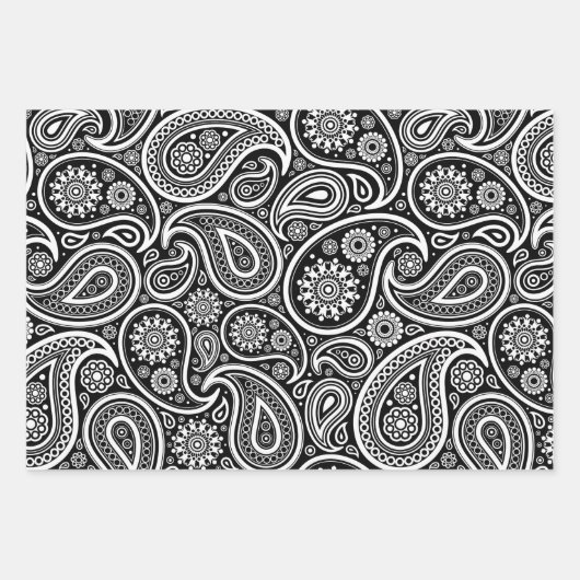 White paisley pattern wrapping paper sheets (Voorkant 2)