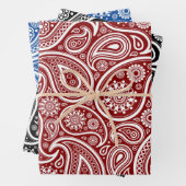 White paisley pattern wrapping paper sheets (In situ)