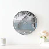 White Palm Coconut Tree Elegant Beach Paradise Grote Klok (Huis)