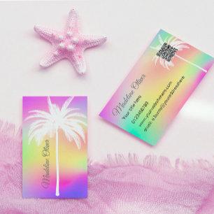 White Palm Colorful QR Code Professional Visitekaartje