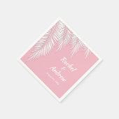 White Palm on Pink Party Napkins Servet (Hoek)