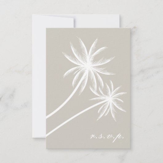 White Palm Trees Wedding RSVP (Voorkant)