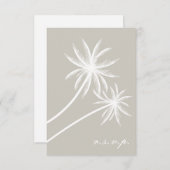 White Palm Trees Wedding RSVP (Voorkant / Achterkant)