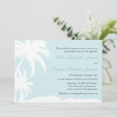 White Palms - Beach Wedding Invitations Kaart (Staand voorkant)