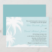 White Palms - Beach Wedding Invitations Kaart (Voorkant / Achterkant)