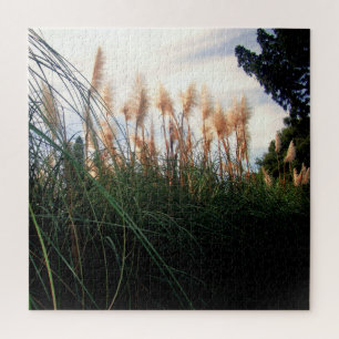 White Pampas Grass Blooms, Jigzaag Puzzle Legpuzzel