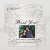 White Paper Birch Tree Bark Rustic Wood Wedding Briefkaart (Voorkant / Achterkant)