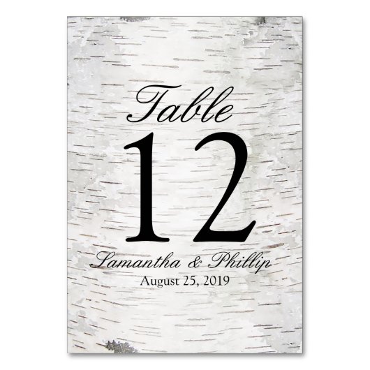 White Paper Birch Tree Bark Rustic Wood Wedding Kaart (Voorkant)