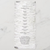White Paper Birch Tree Bark Rustic Wood Wedding Programma (Achterkant)