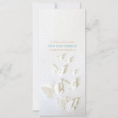 White paper Butterflies Invitation Kaart (Achterkant)