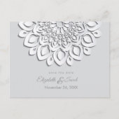 White Paper Cut Mandala De datum opslaan Briefkaart (Voorkant)