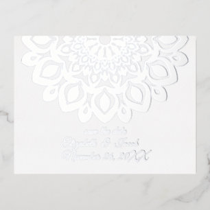 White Paper Cut Mandala Save the Date Briefkaart