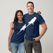 White Parakeet Bird Silhouette T-shirt (Unisex)