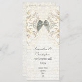 White parchment lace damask Church bruiloft progra Programma (Voorkant / Achterkant)