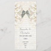 White parchment lace damask Church bruiloft progra Programma (Voorkant)
