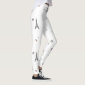 White Paris Frankrijk Eiffel Tower Pattern Leggings (Rechts)
