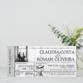 White Paris Mariage Boarding Pass Invitation (Debout devant)