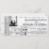 White Paris Mariage Boarding Pass Invitation (Devant)
