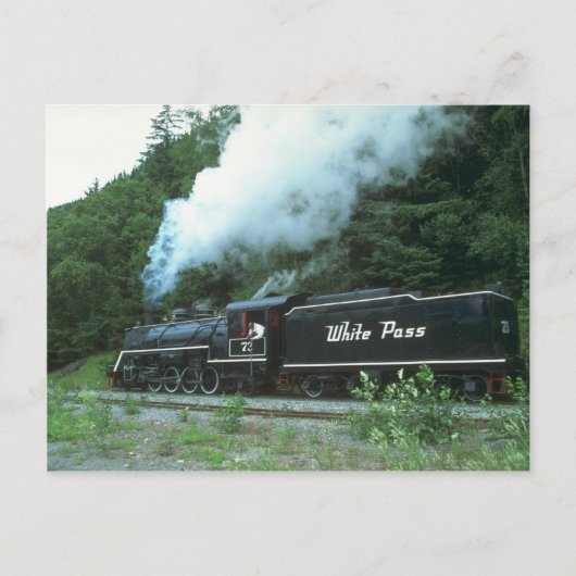 White Pass and Yukon in White Pass out Skagway Briefkaart (Voorkant)