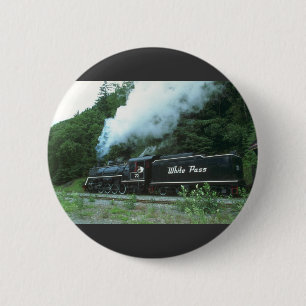 White Pass and Yukon in White Pass out Skagway Ronde Button 5,7 Cm