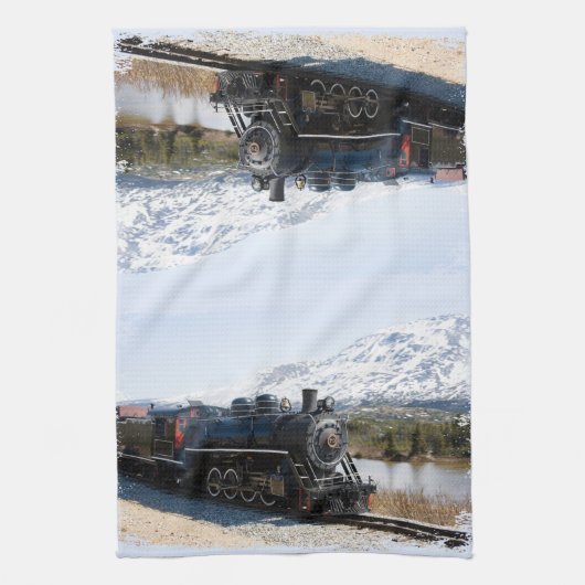 White Pass Train Serviette de cuisine (Vertical)