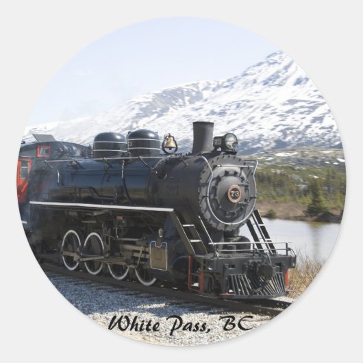 White Pass Trein in Sneeuw Stickers (Voorkant)