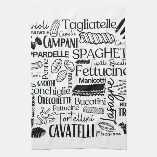 White Pasta Theedoek (Verticaal)