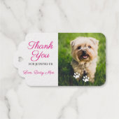 White Paw drukt roze foto's Dank je Cadeaulabels (Achterkant (horizontaal))