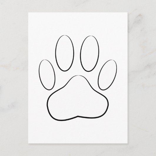 White Paw Print Briefkaart (Voorkant)