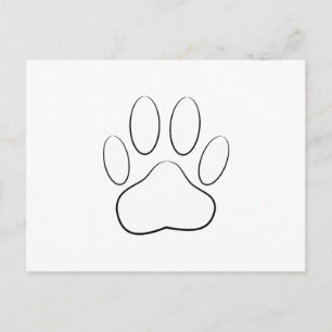 White Paw Print Briefkaart