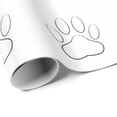 White Paw Print Cadeaupapier (Rol Hoek)