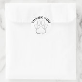 White Paw Print Custom Bedankt Ronde Sticker (Tas)