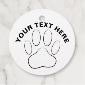 White Paw Print Custom Text Classic Round Sticker Bedankjes Labels (Voorkant)