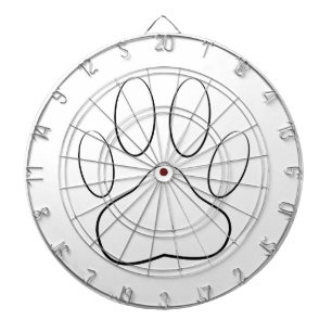 White Paw Print Dartbord