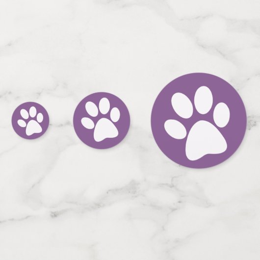 White Paw Print Design Table Confetti (Voorkanten)