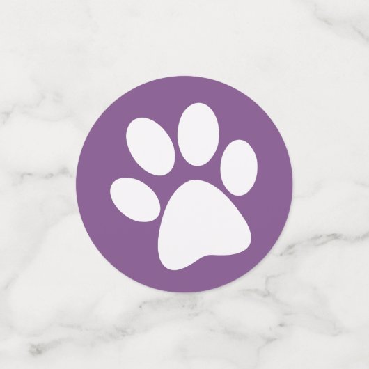 White Paw Print Design Table Confetti (Kleine voorkant)